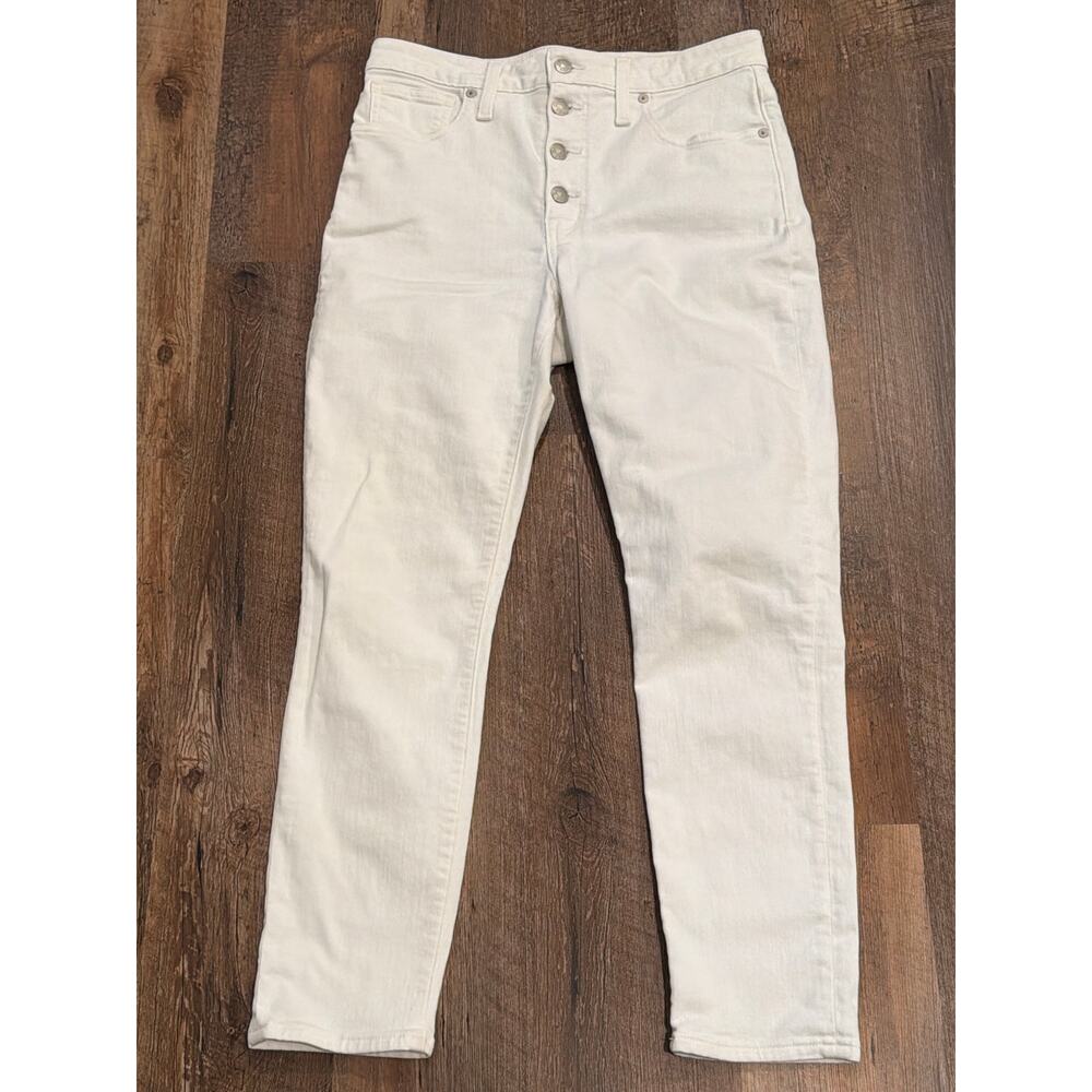 Madewell White Button fly curvy hi-rise skinny crop jean SZ 28